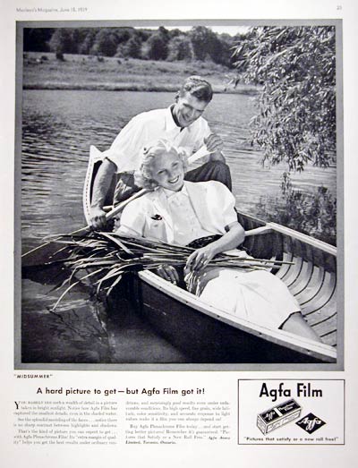 1939 Plenachrome Film Agfa Ad