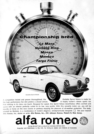 1963 Giulietta Sprint Veloce Ad