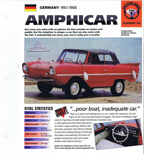 Amphicar Brochure page 1 of 3