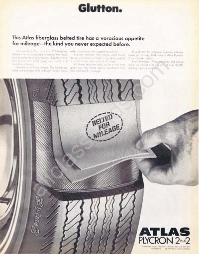 1970 Atlas Tire glutton Ad