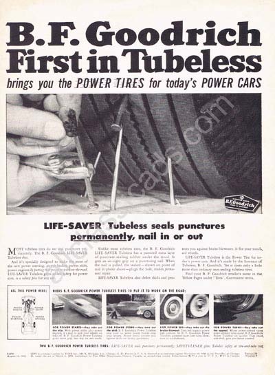 1955 B. F. Goodrich Tubeless ad