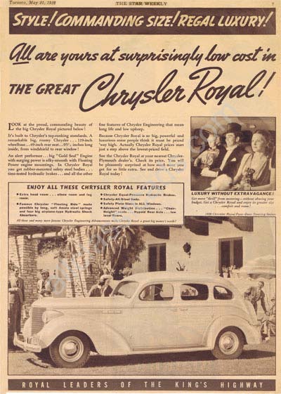 1938 Chrysler Royal 4-Door Touring Sedan