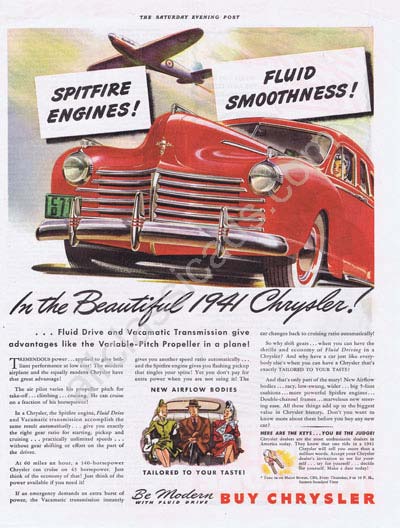 1941 Chrysler Spitfire 4 door sedan