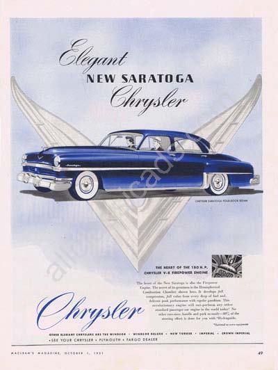 1951 Chrysler Saratoga V8 4 door sedan