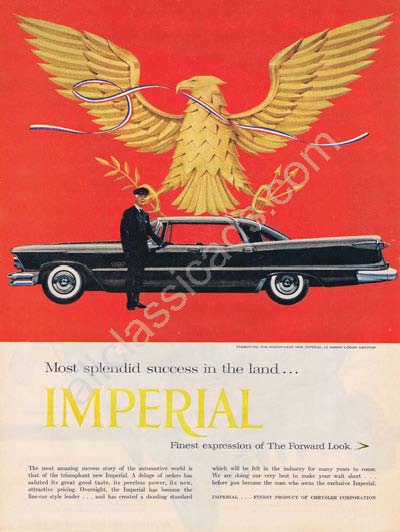 1957 Imperial Lebaron 4 dr. sedan hardtop ad