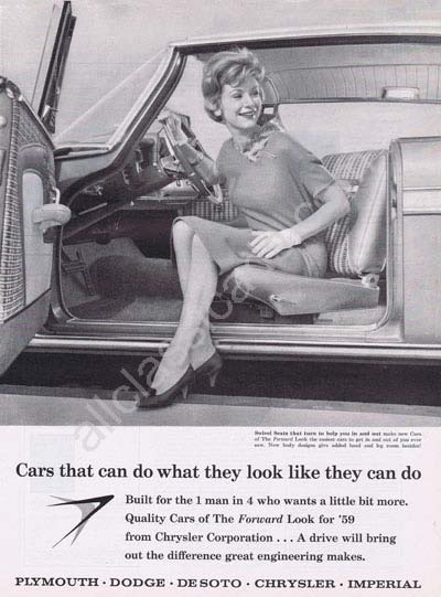 1959 Chrysler swivel seat ad