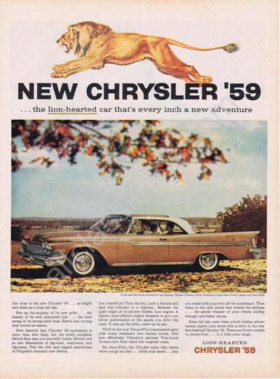 1959 Chrysler Windsor 2 door coupe hardtop ad