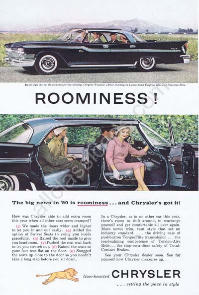 1959 Chrysler Windsor 4 door sedan hardtop ad