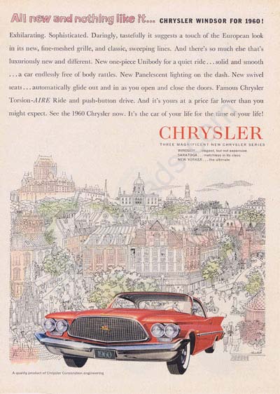1960 Chrysler Windsor Saratoga New Yorker ad