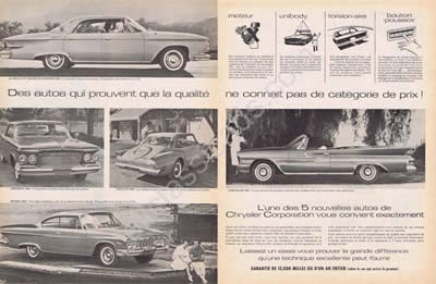 1961 Plymouth, Imperial, Valiant, Dodge, et/and Chrysler