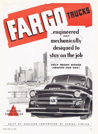 1952 Fargo Truck advertisement