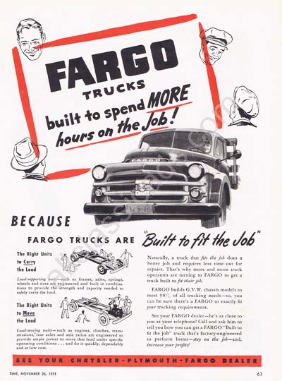 1952 Fargo Trucks load supporting moving units ad