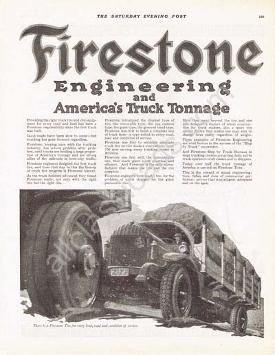 1919 Firestone Truck Tire ad
