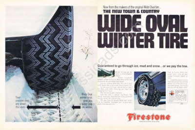 1967 Firestone town and & country wide oval winter tire ad