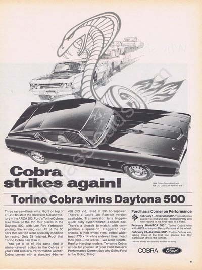 1969 Ford Torino Cobra ad