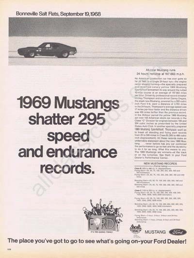 1969 Ford Mustang record ad
