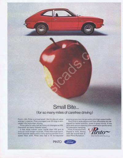 1971 Ford Pinto apple ad