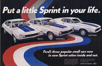1972 Ford Pinto Maverick Mustang Double Ad