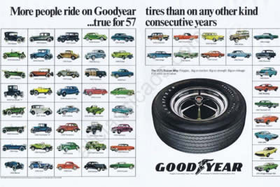 1971 Goodyear tires 57 consecutive years ad