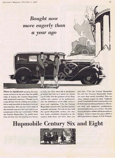 1929 Hupmobile Century Six and Eight Ad1