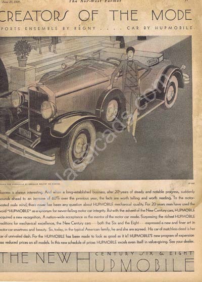 1929 Hupmobile Six and Eight Ad1