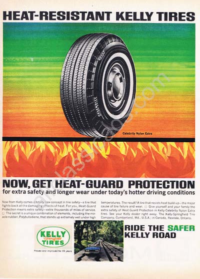 1963 Kelly heat guard resistant protection tires ad
